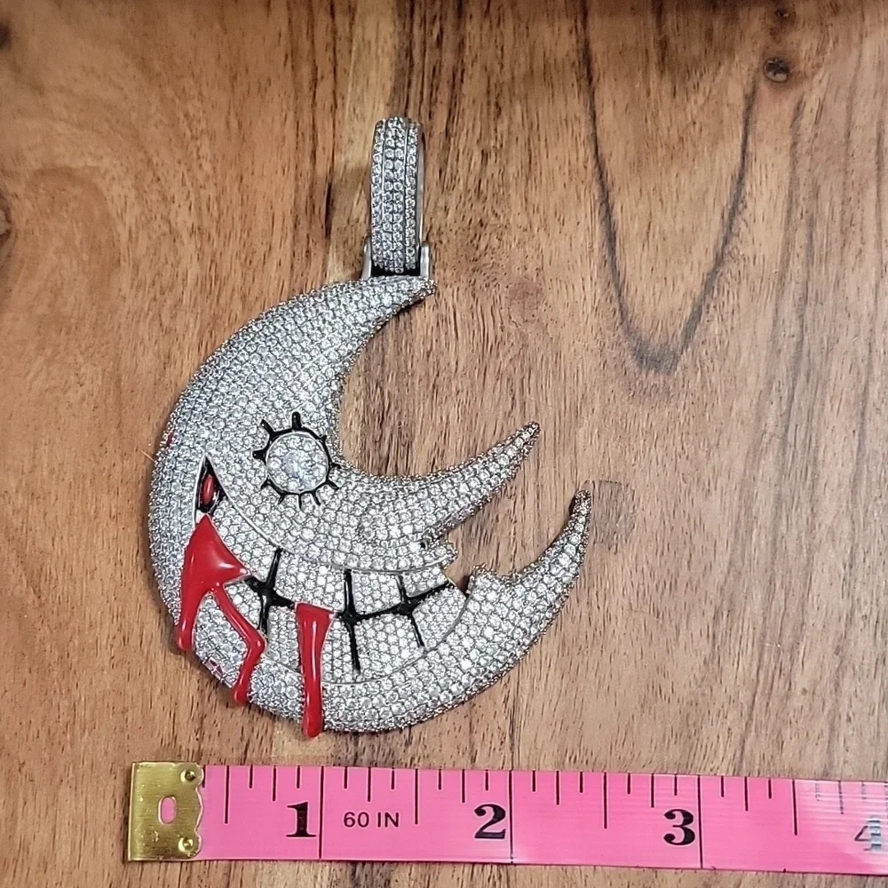 Iced Out Blood Moon Hip Hop Pendant